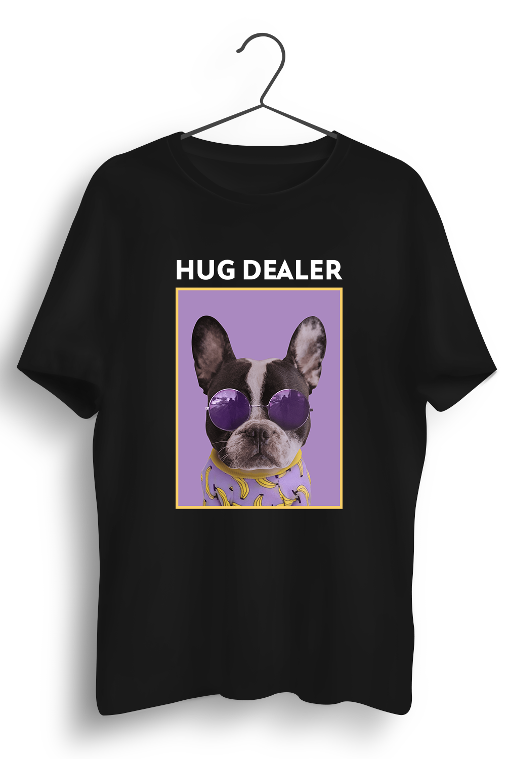 Paytm Exclusive - Hug Dealer Graphic Printed Black Tshirt