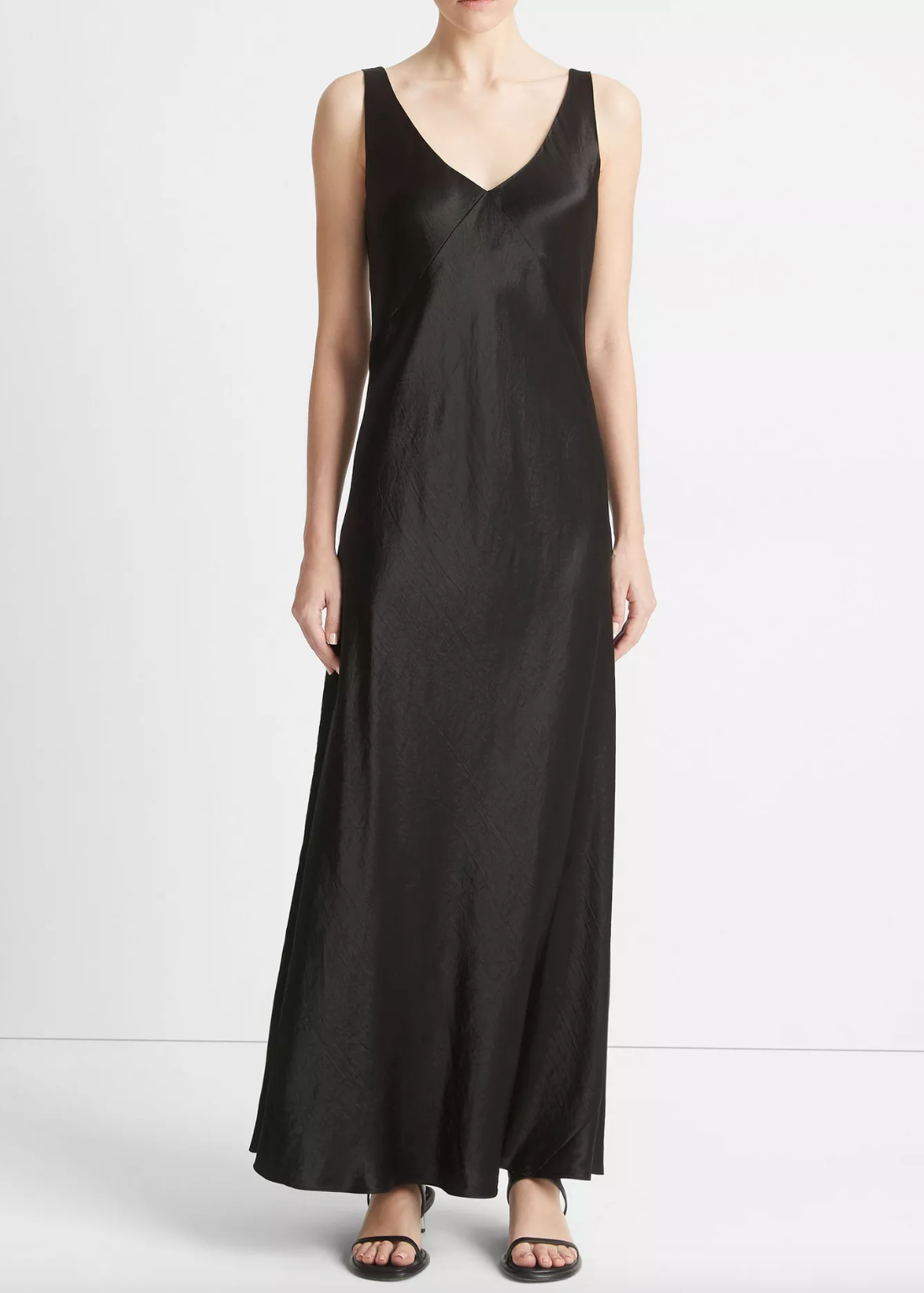 Wood Drape Black Dress