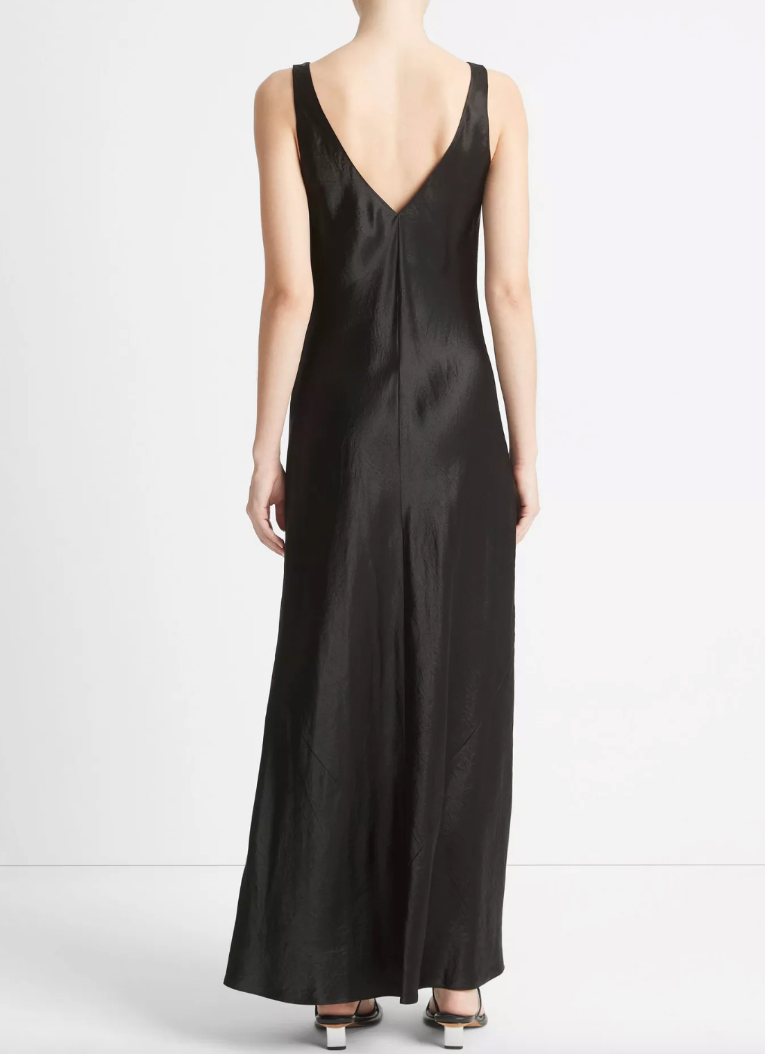 Wood Drape Black Dress