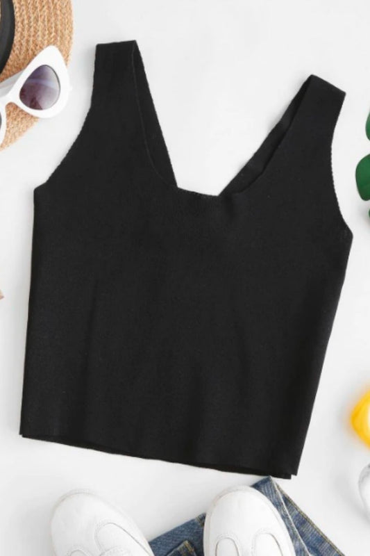 V Back Cropped Tank