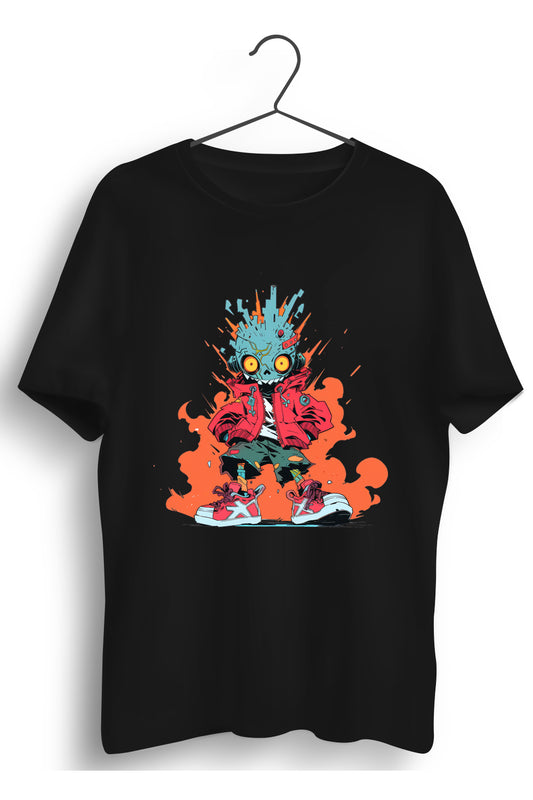 Color Man Graphic Printed Black Tshirt