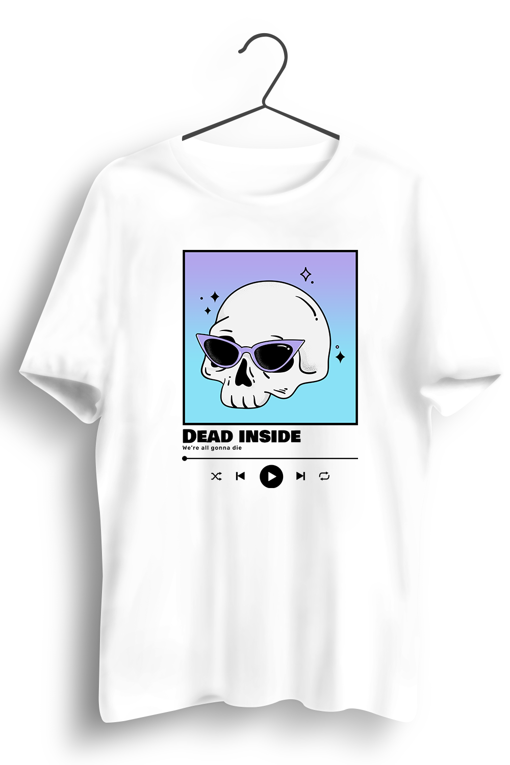 Paytm Exclusive - Dead Inside Graphic Printed White Tshirt