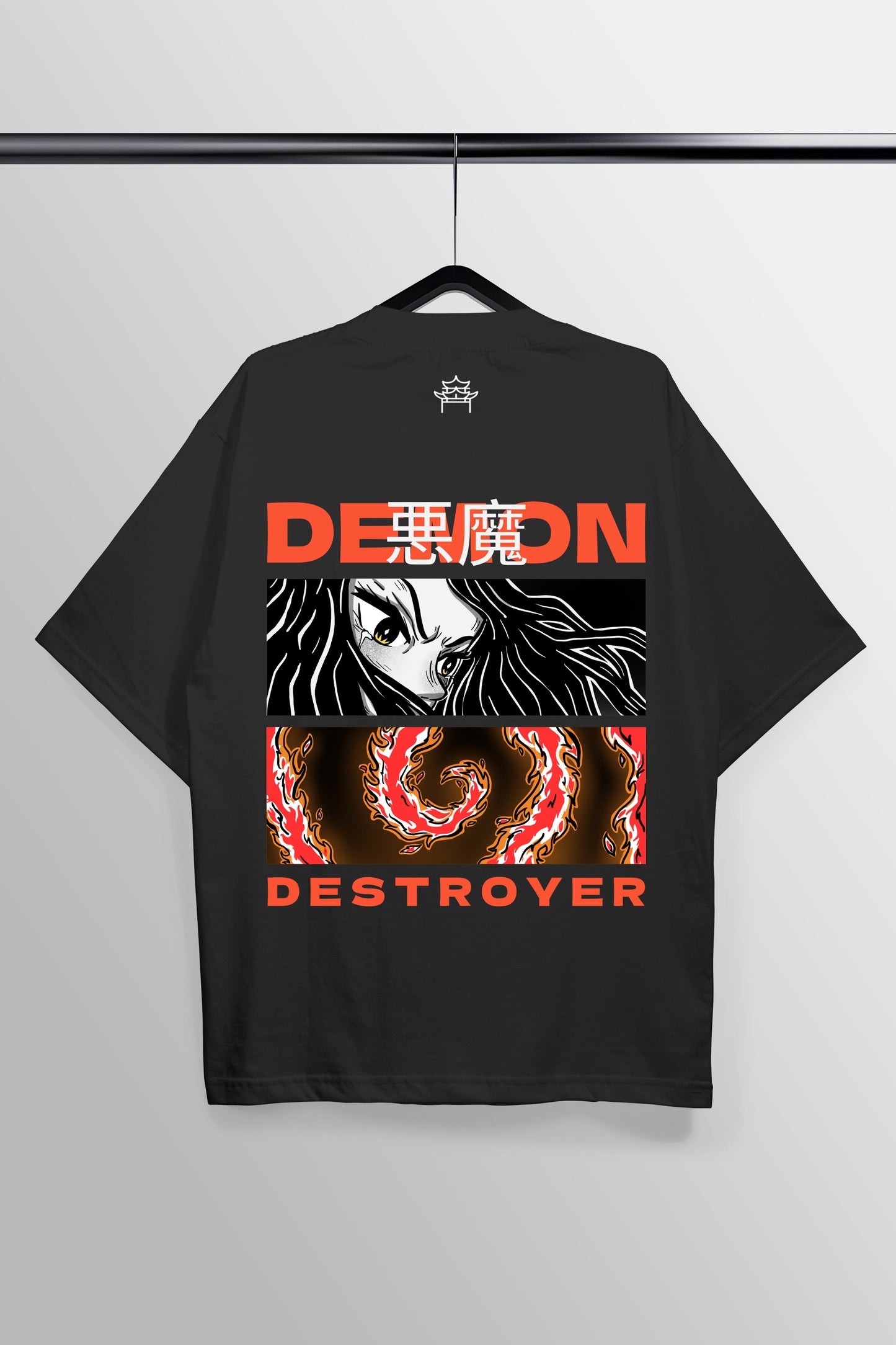 Demon Destroyer Black Oversized Tee