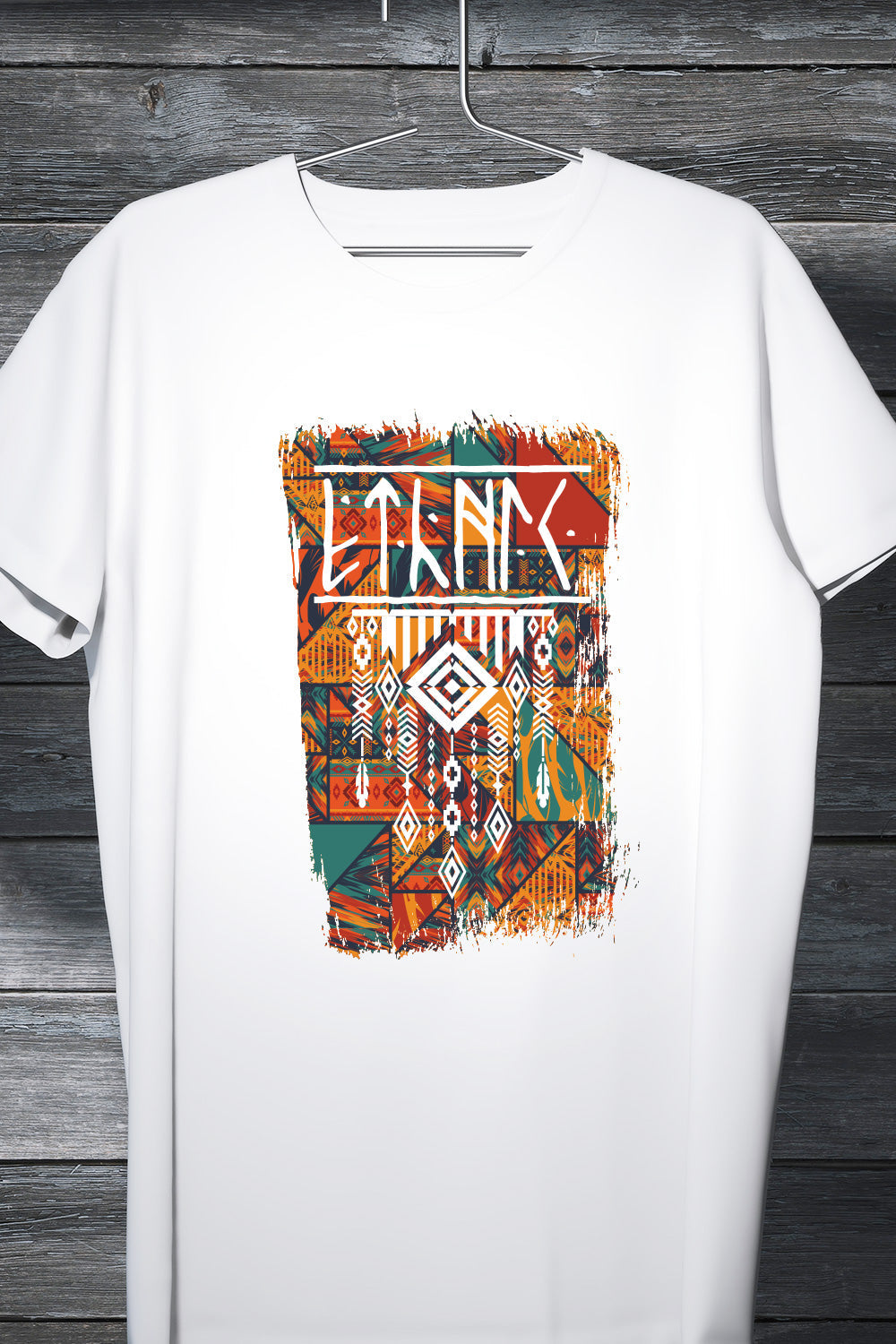 Paytm Exclusive - Ethnic Script and Inscriptions White Printed T-Shirt