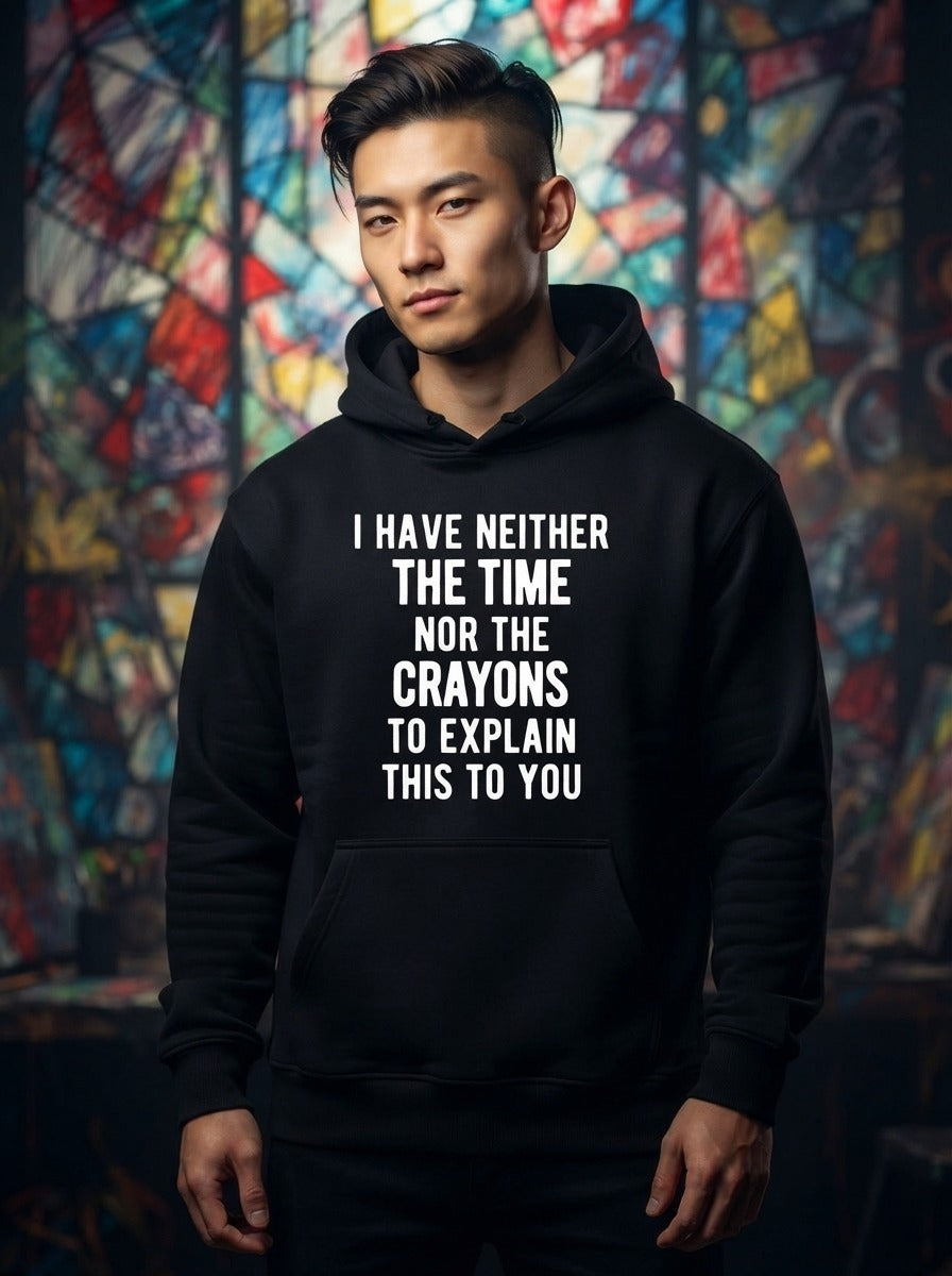 Time Crayon Black Hoodie