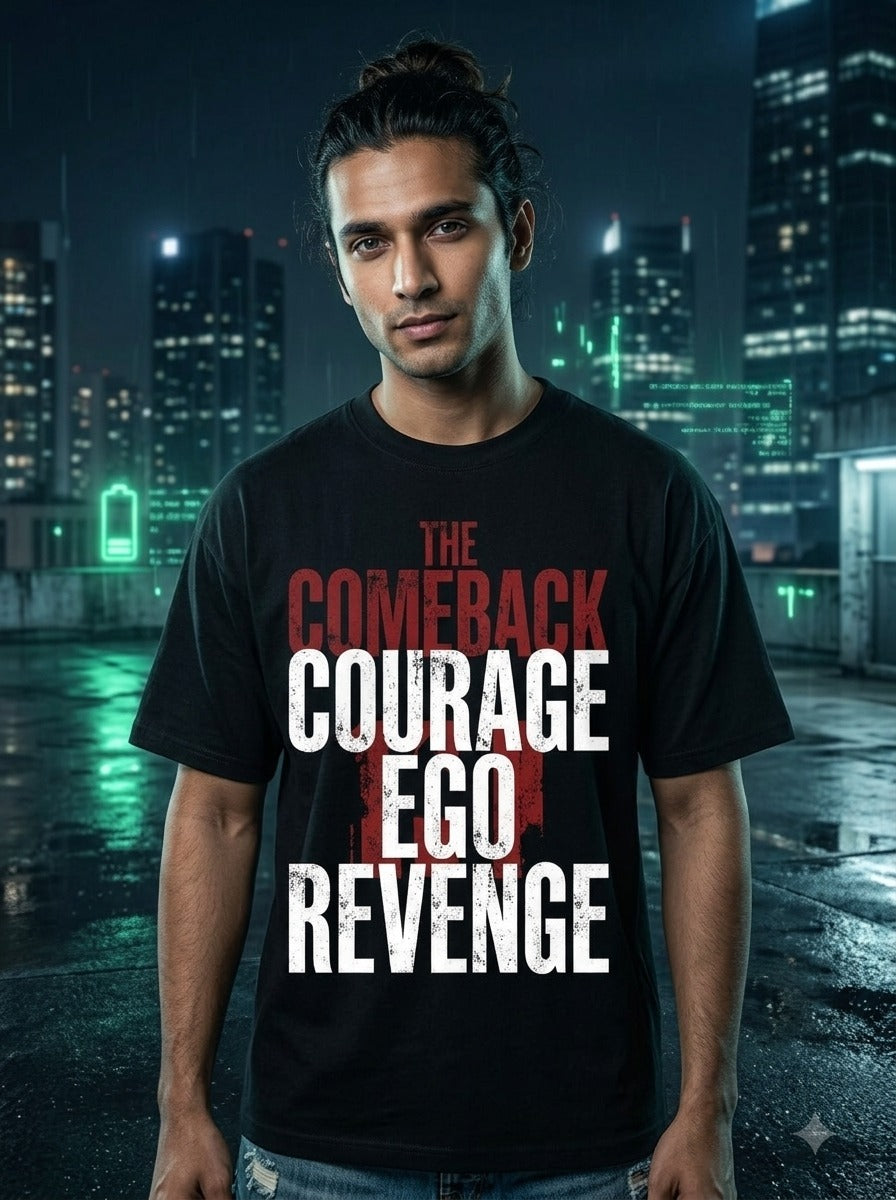 Comeback Courage Black Oversized Tee