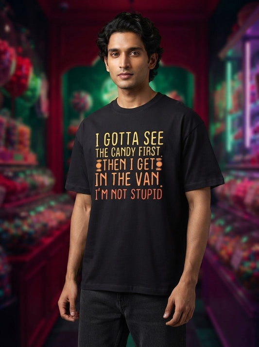 Candy First Black Oversized Tee