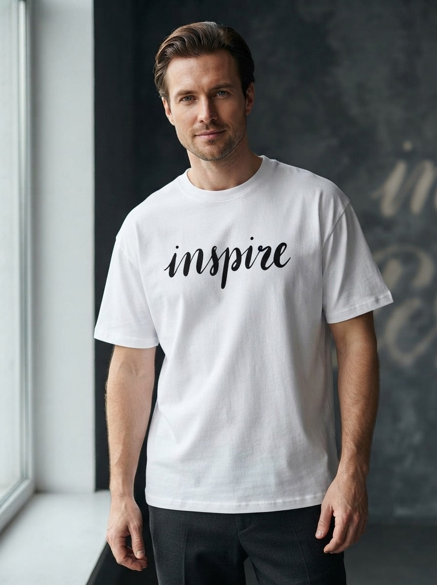 Inspire White Oversized Tee