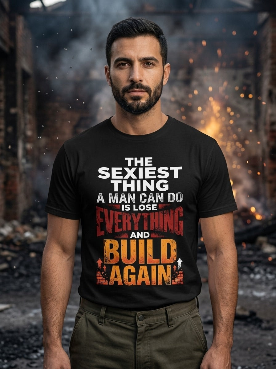 Lose Build Again Black Tee