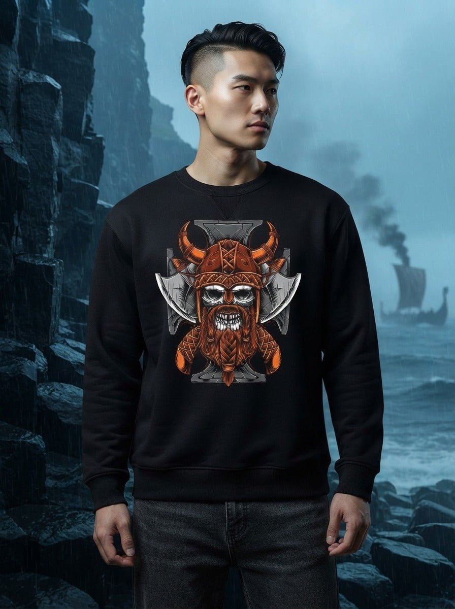 Viking Skull Black Sweatshirt