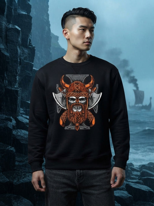 Viking Skull Black Sweatshirt