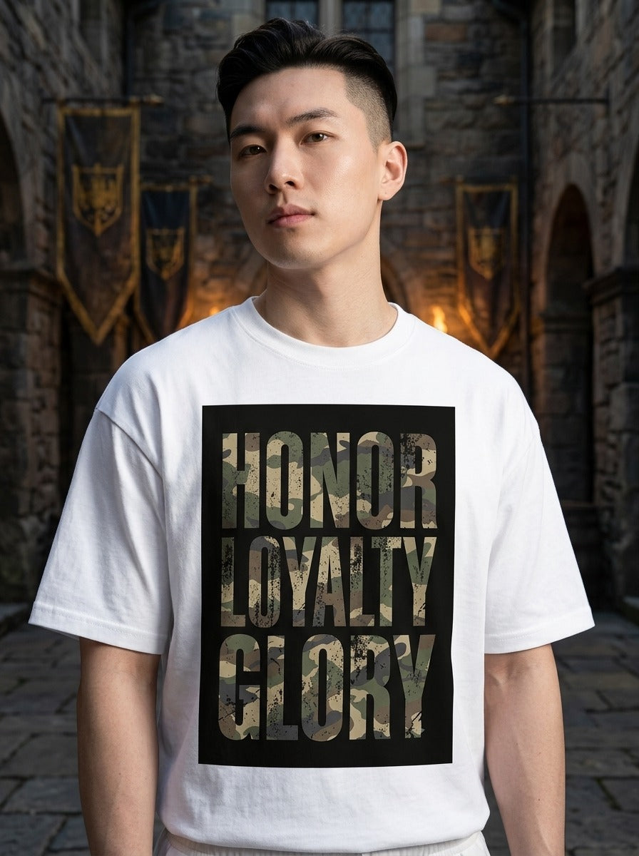 Honor Loyalty White Oversized Tee