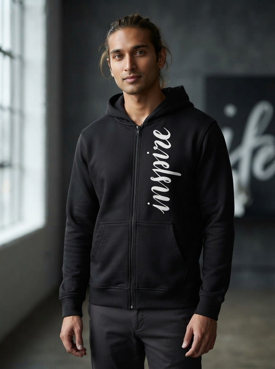 Inspire Black Zip Hoodie