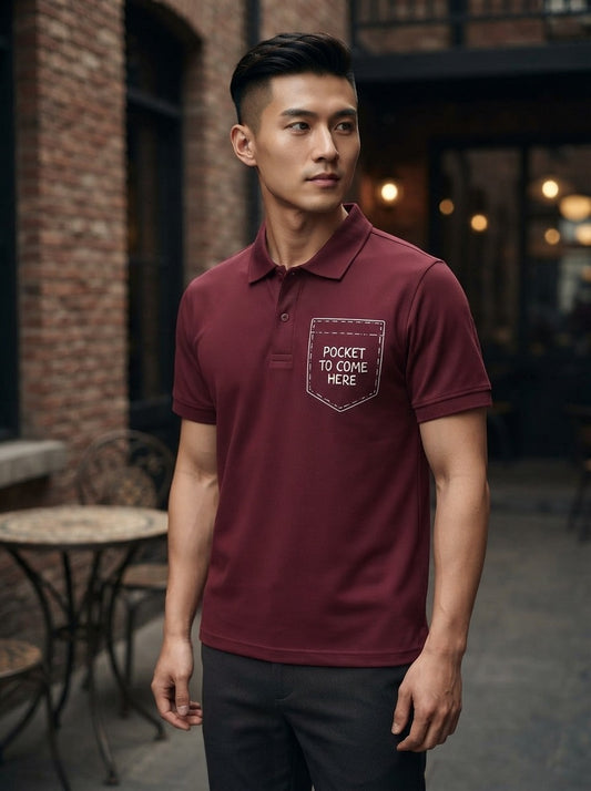 Pocket To Come Here Maroon Polo