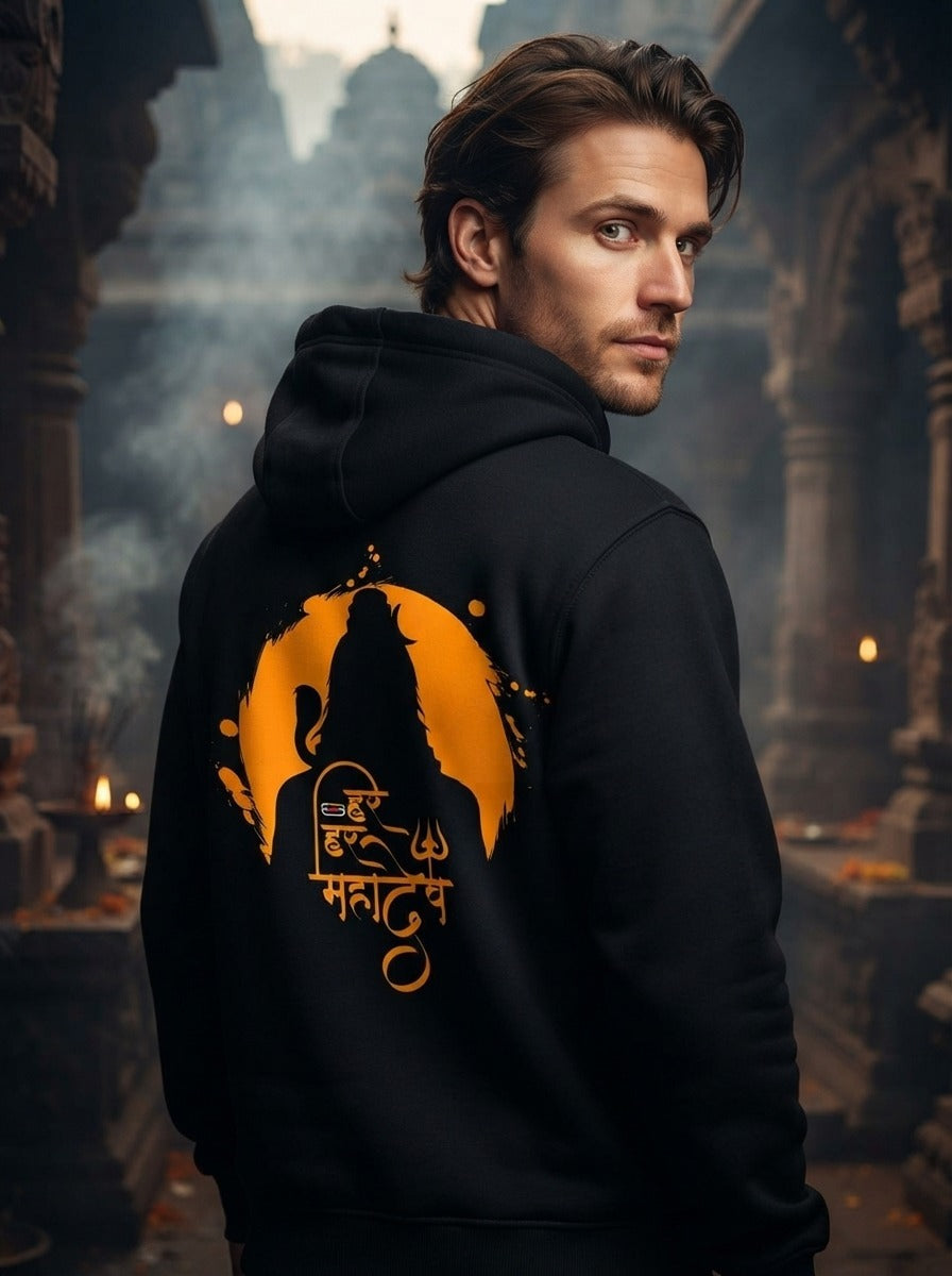 Har Har Mahadev Black Hoodie