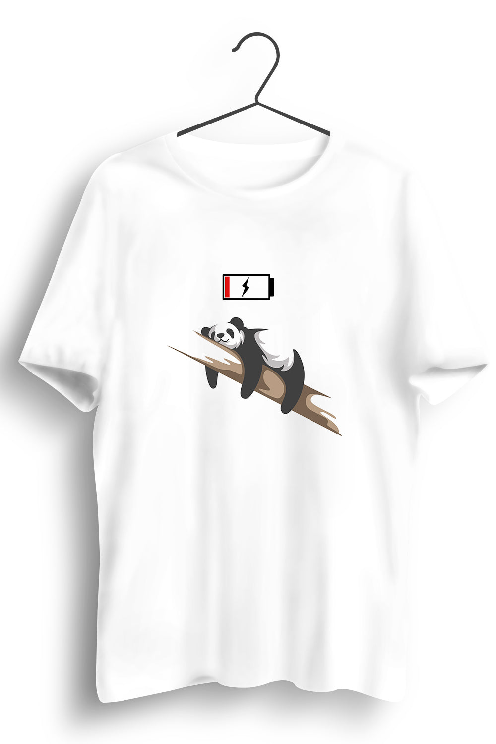 Lazy Panda Graphic Printed White Tshirt