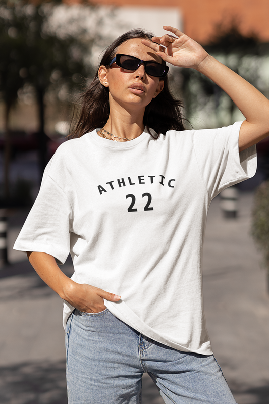 Athletic Oversized Womens Tshirt White
