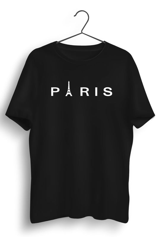 Paytm Exclusive - Paris Graphic Printed Black Tshirt