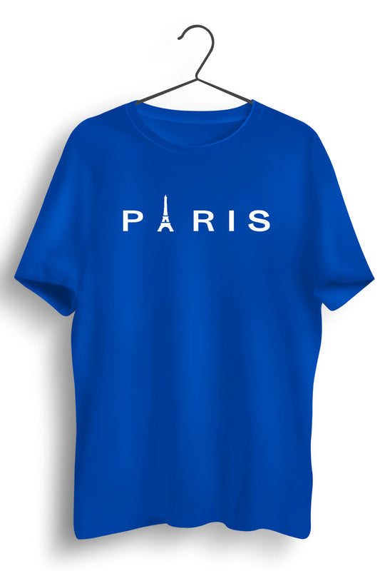 Paytm Exclusive - Paris Graphic Printed Blue Tshirt