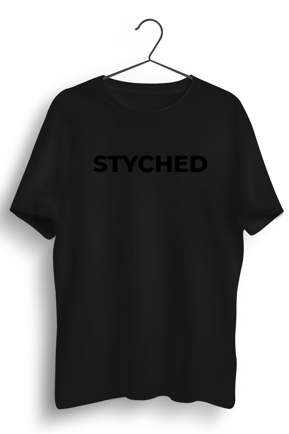Paytm Exclusive - Styched Font All Black Tshirt