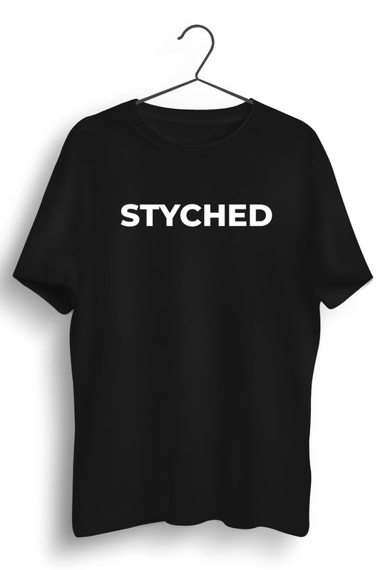 Paytm Exclusive - Styched Font Black Tshirt