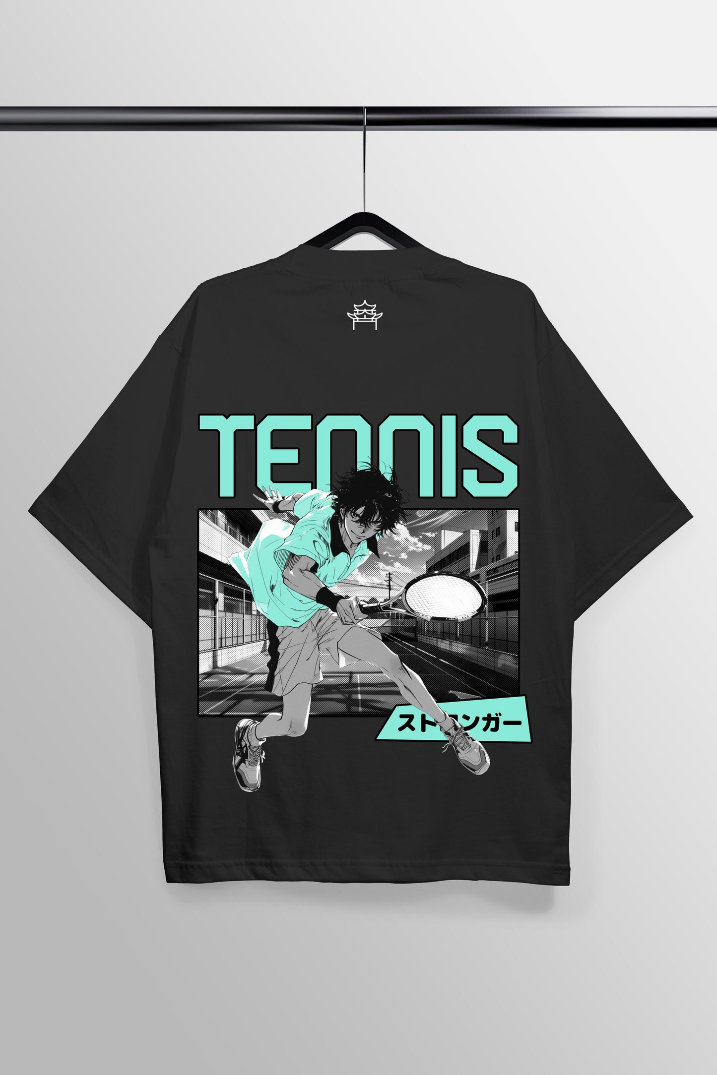 Tennis Black Oversized Tee