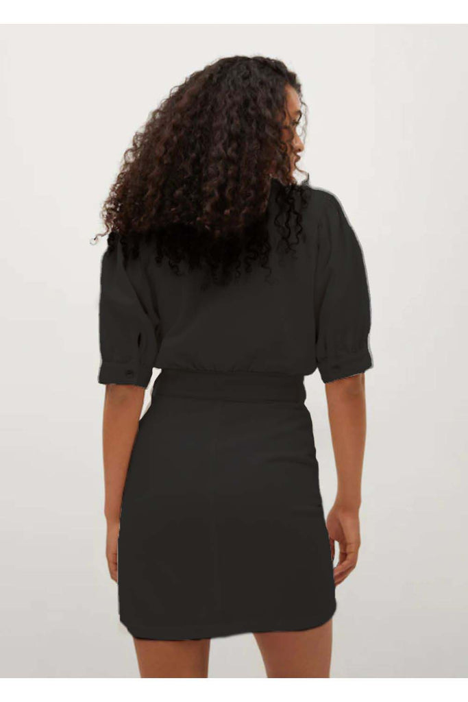 Top Skirt Combo Denim Dress In Blue Styched Fashion