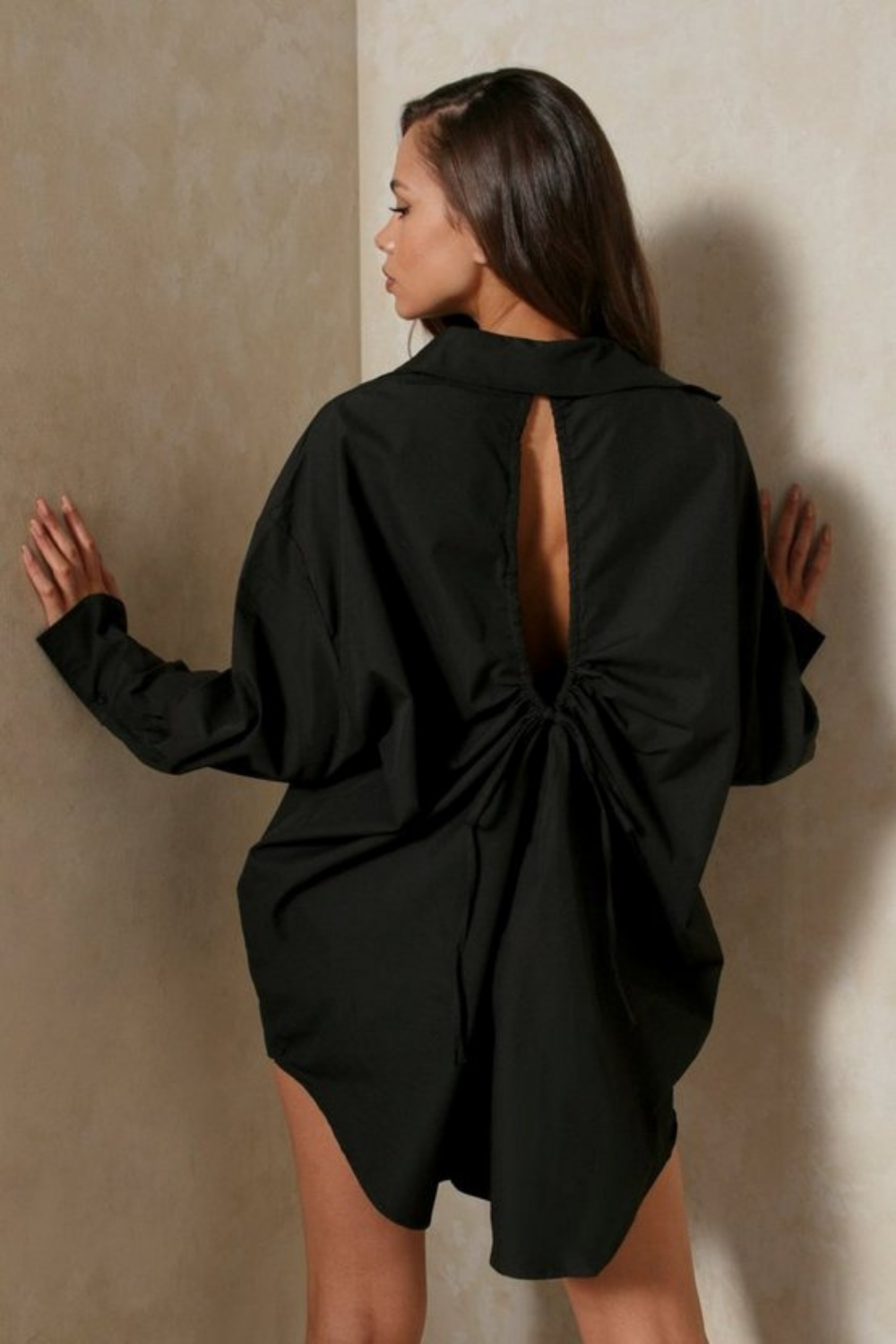 Open back shirt dress sales
