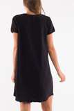 Mary Go Tee Dress In Solid Black