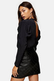 Mutton Sleeve Blouse In Black