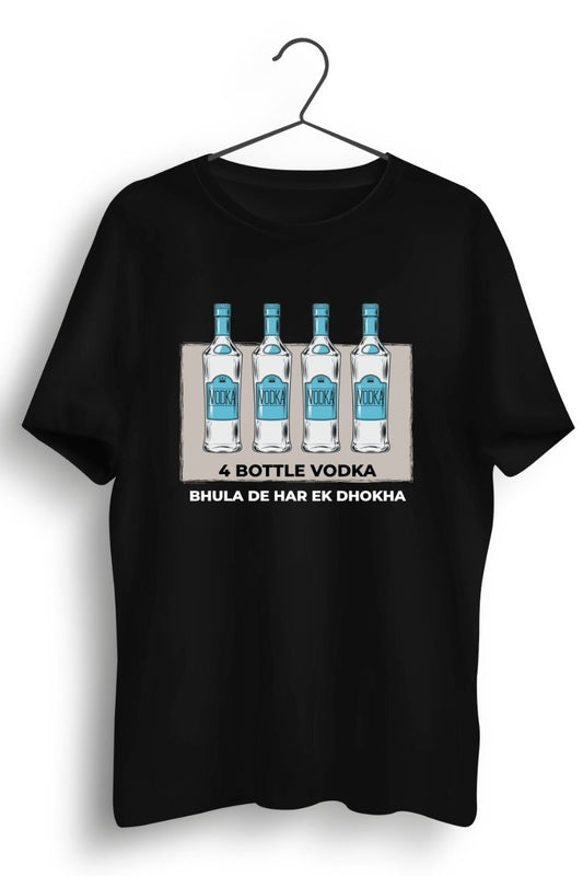 4 Bottle Vodka Black Tshirt