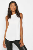 Tall High Neck White Strap Top