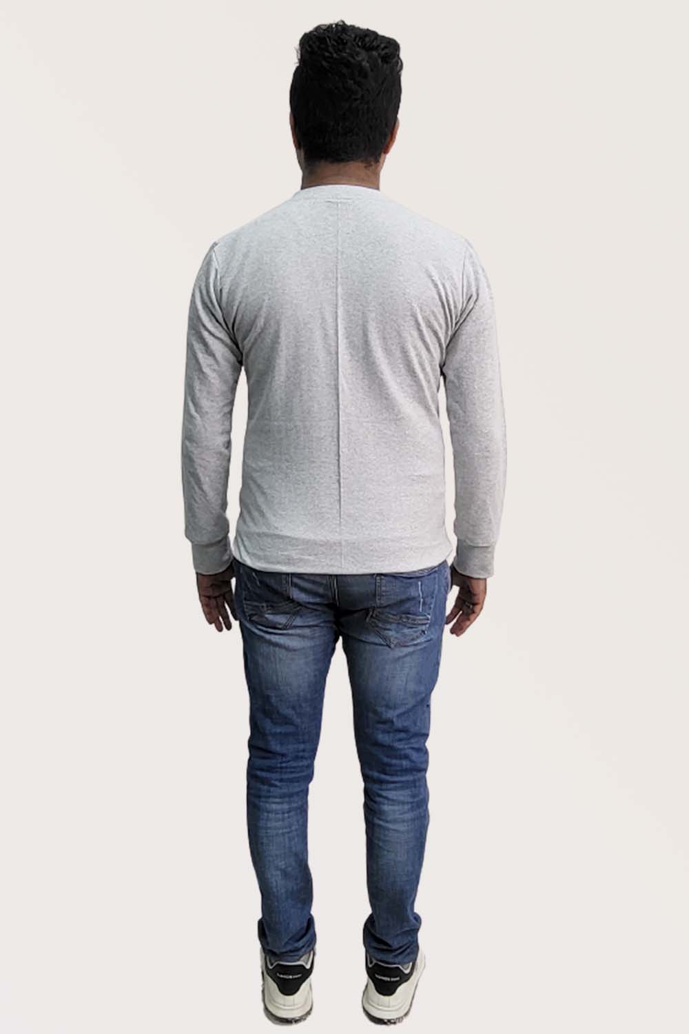 Basic Handsome Grey Full Sleeve Sweatshirt
