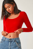 Basic Solid Fitted Crop Tee