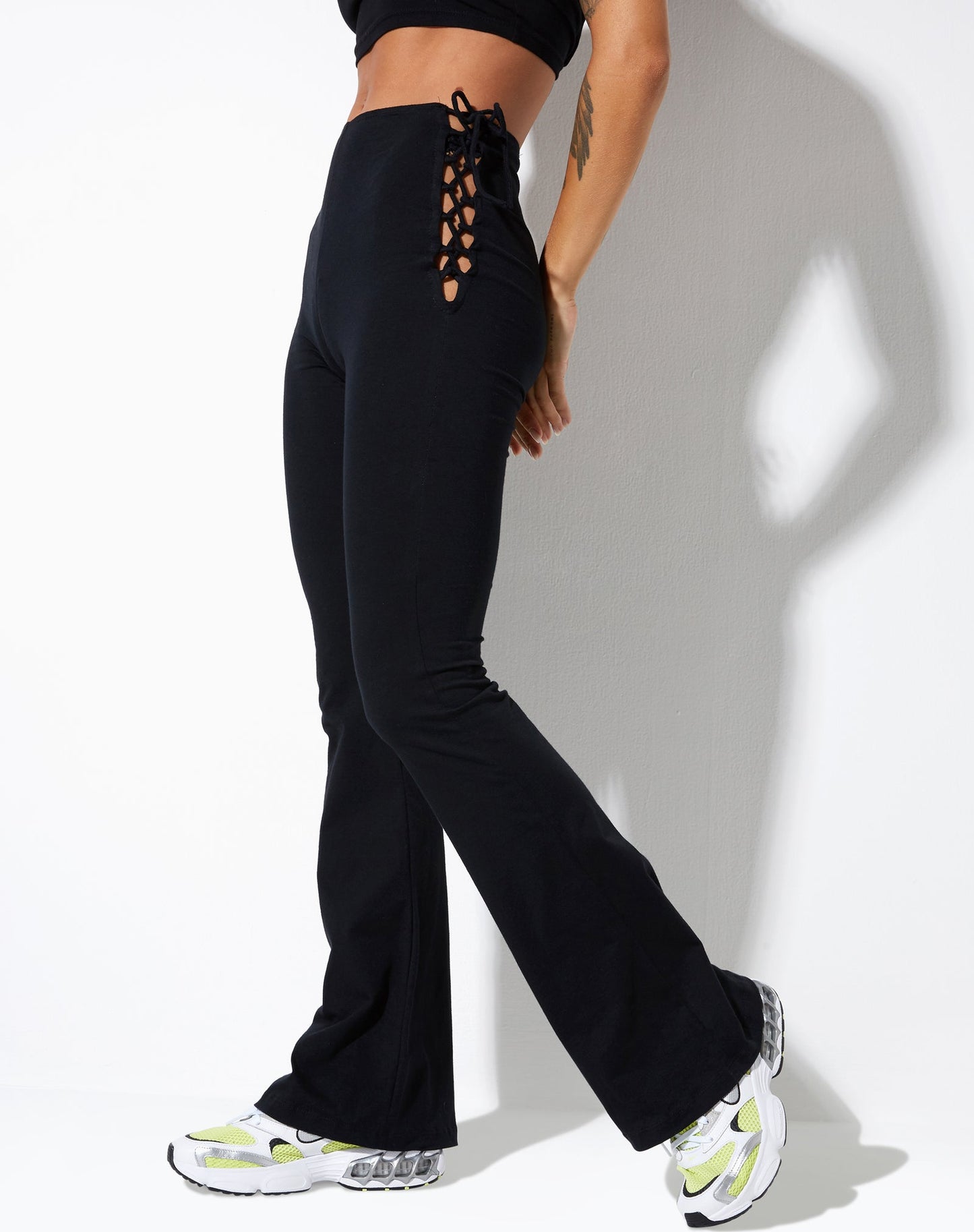 Bell Bottom Like Trouser In Lycra Black – Styched Fashion