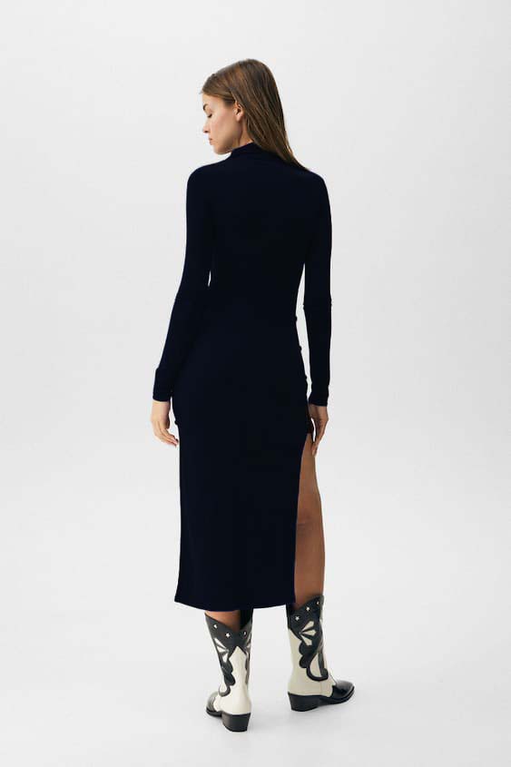 Black Cut-Out Midi Dress
