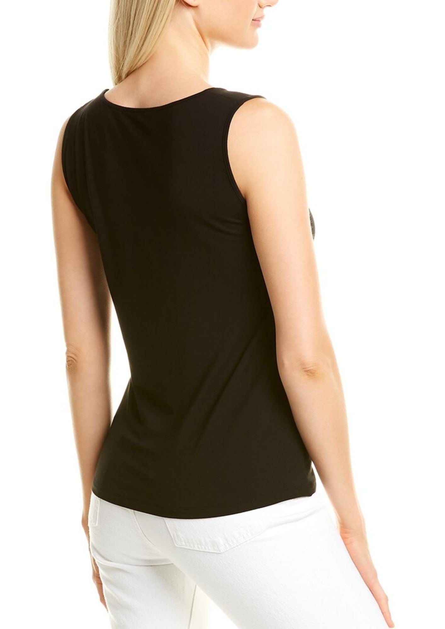 Black Cut Out at Shoulder Sleeveless Top