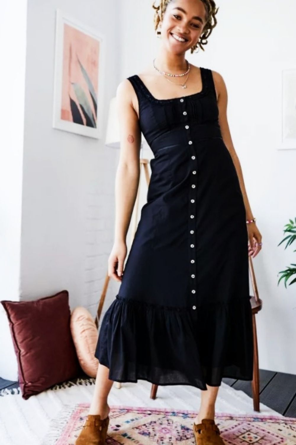 Black Jessie Midi Sun Dress