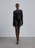 Black Long Sleeve Backless Mini Dress