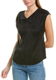 Black Relaxed Top with Details at Front