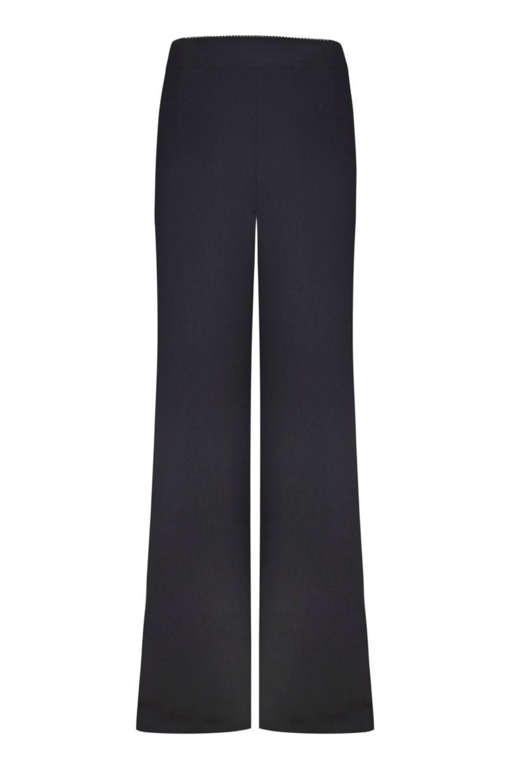 Black Wide Leg Trouser With Zipper At Front