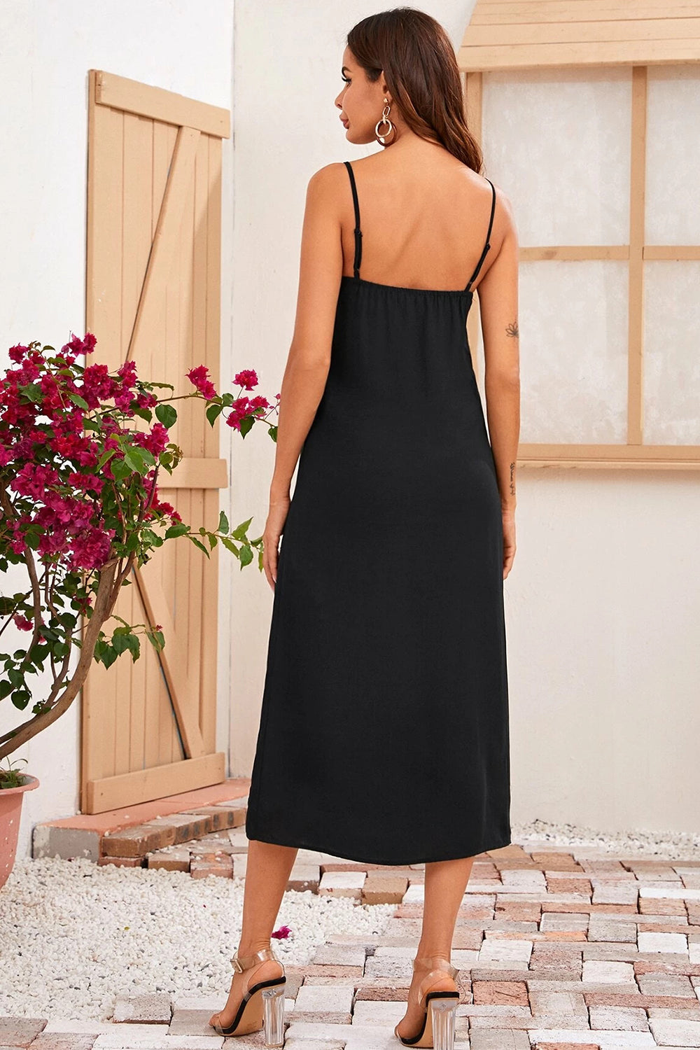 Black Long Slit Dress