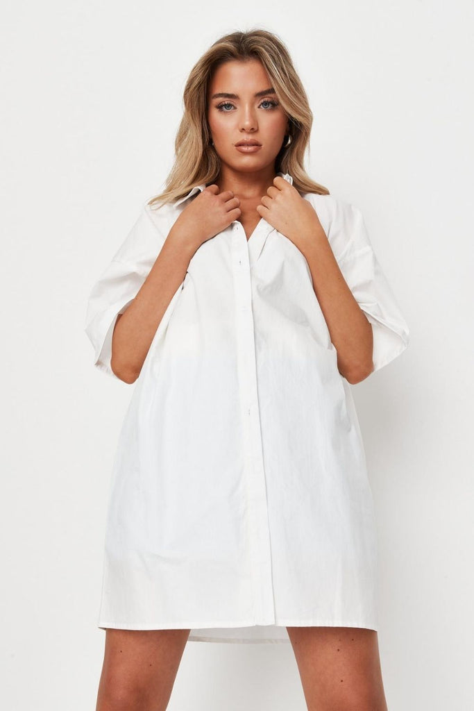 Boxy White Shirt Dress