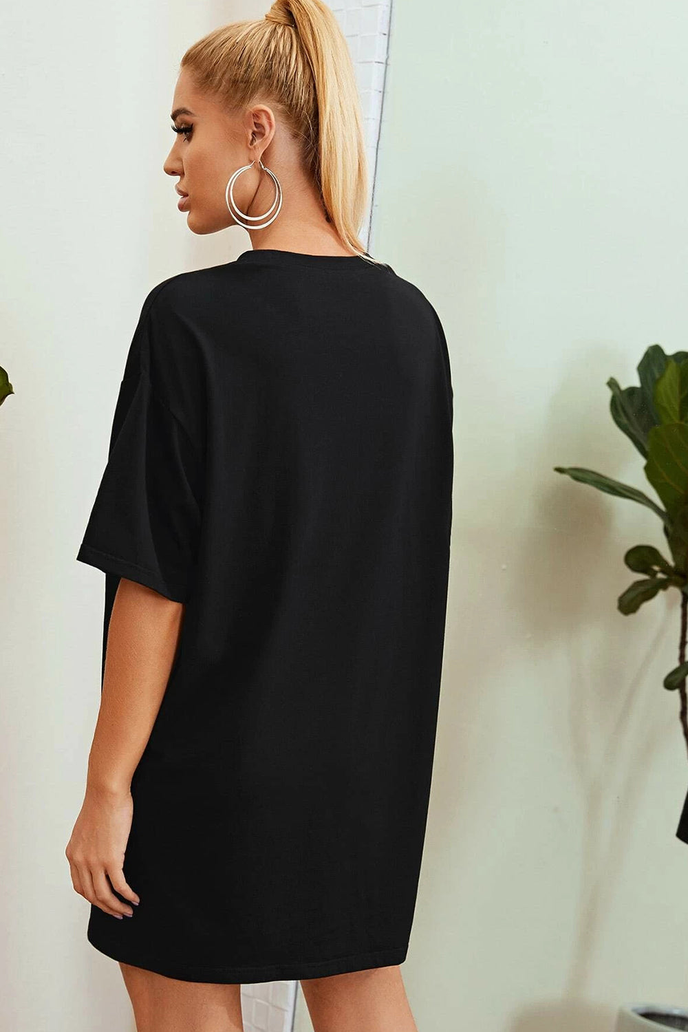 Coffee Black Tee Dress