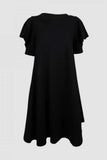 Detailed Sleeve Black Dress