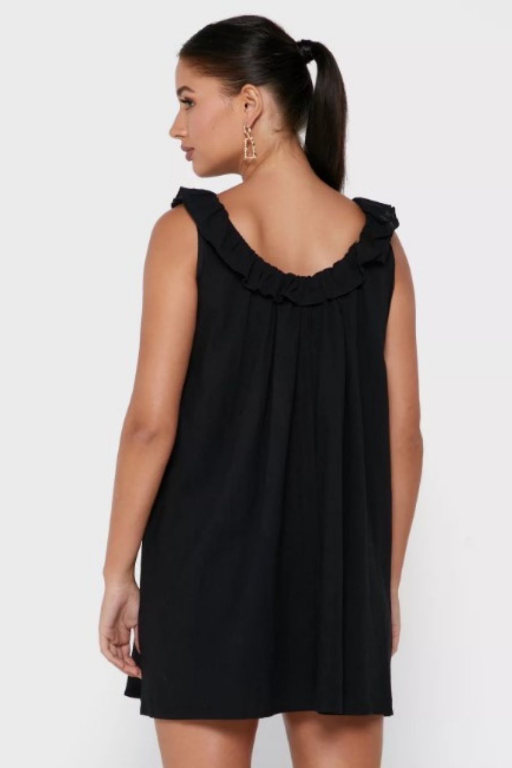 Leather & Chiffon Little Black Dress | Little black dress, Black sleeveless  dress, Black dress