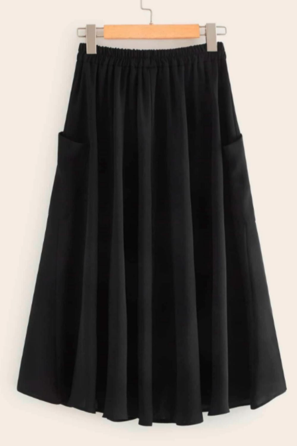 Dual Pocket Drawstring Flared Skirt