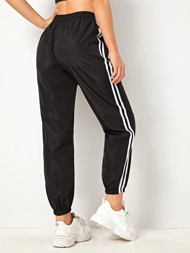 Elastic Waist Side Stripe Sweatpants