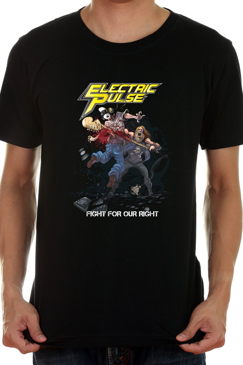 Electric Pulse - Hard Rock Band Black Fan Tshirt