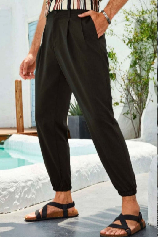 Fly Slant Pocket Tapered Trousers